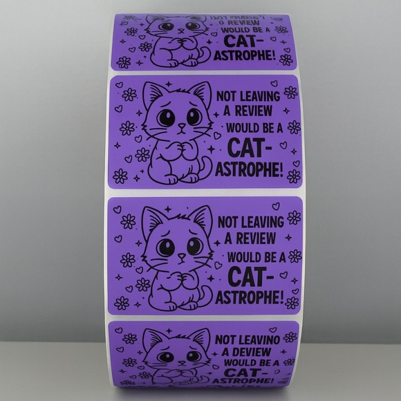 Cat Review Stickers – Cute Not Leaving a Review Would Be a Catastrophe Labels - Picture 3 of 11